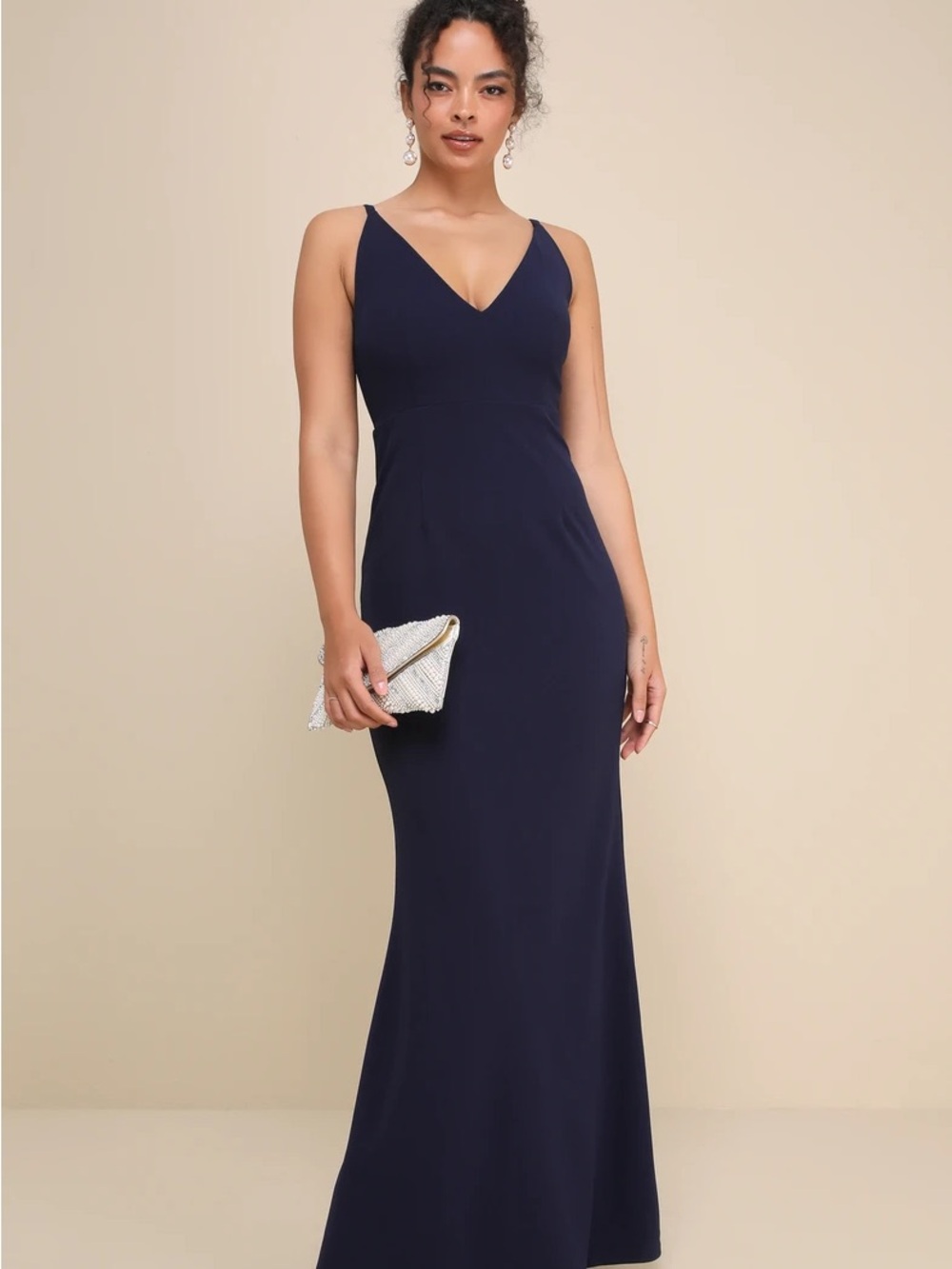 Lulus Melora Maxi Dress, Size Small, Navy Blue, Sleeveless Gown, Formal